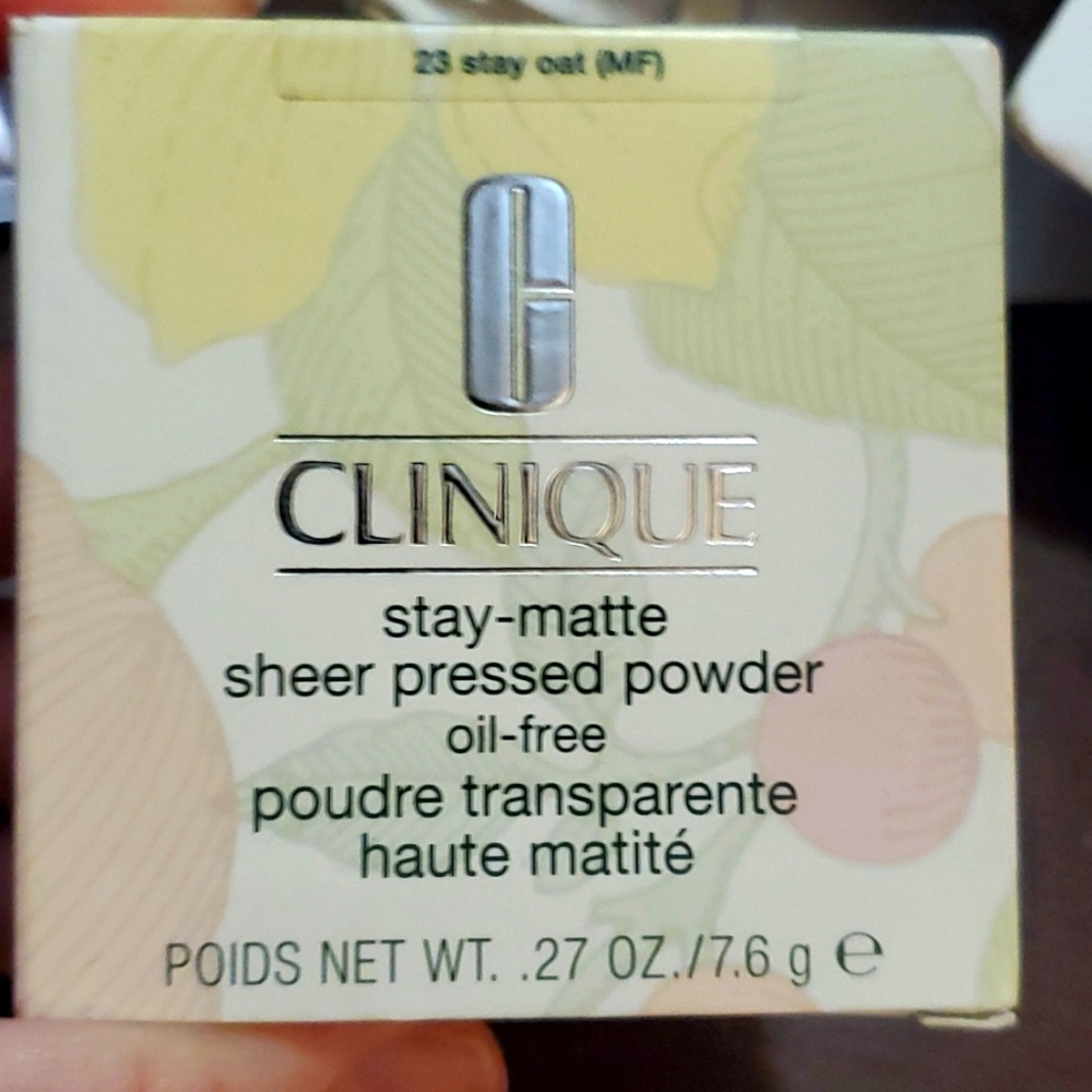 Clinique Stay-matte Sheer Pressed Powder Oil Free 23 Stay Oat NIB NEW IN BOX - Picture 1 of 12